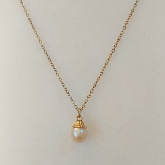 Krementz Jewelry - Vinatge Pearl 14 Kt. Gold Overlay Necklace